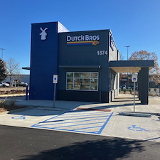 Professional-Commercial-Striping-job-done-for-Dutch-Bros-Coffee-in-Prattville-AL 0